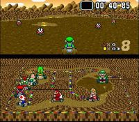 une photo d'Ã©cran de Super Mario Kart sur Nintendo Super Nes